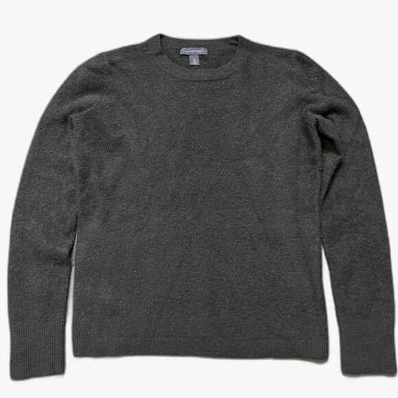 Lands End Black 100% Cashmere Crewneck Sweater Size Small EUC - Picture 1 of 8